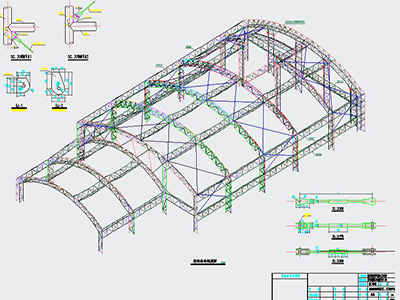 桁架煤棚膜结构设计CAD图纸